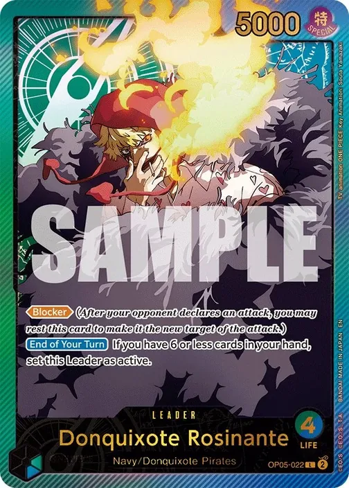 Carte One Piece anglaise OP05-022 Donquixote Rosinante (version 3)