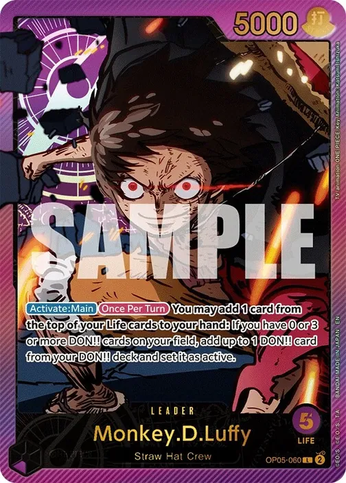 Carte One Piece anglaise OP05-060 Monkey.D.Luffy (version 5)