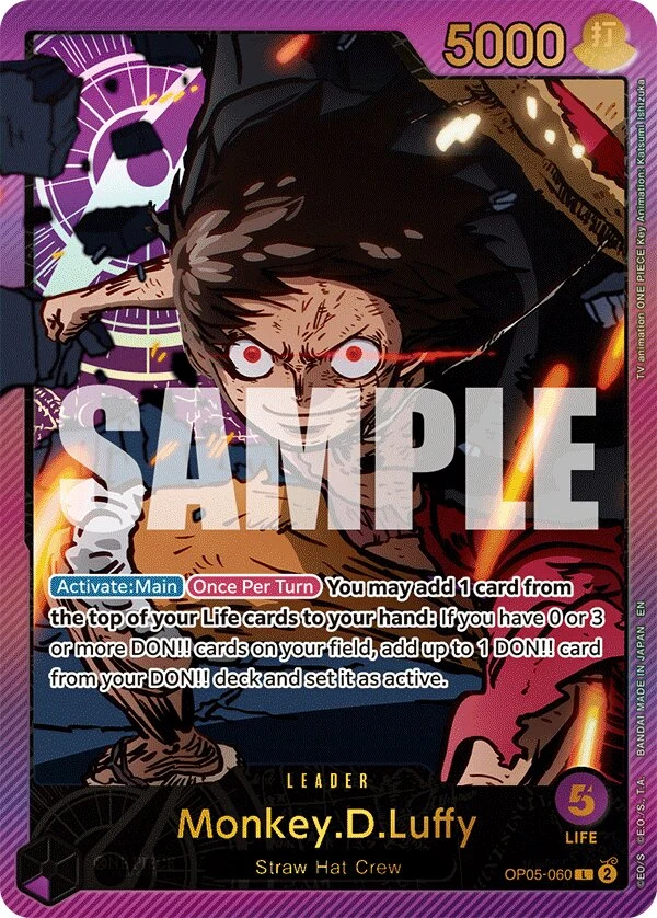 Carte One Piece anglaise Monkey.D.Luffy OP05-060 L