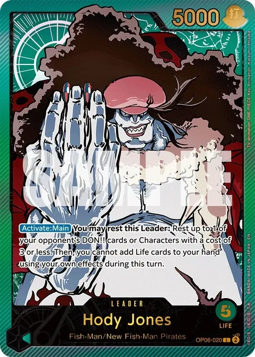 Carte One Piece anglaise OP06-020 Hody Jones (version 3)