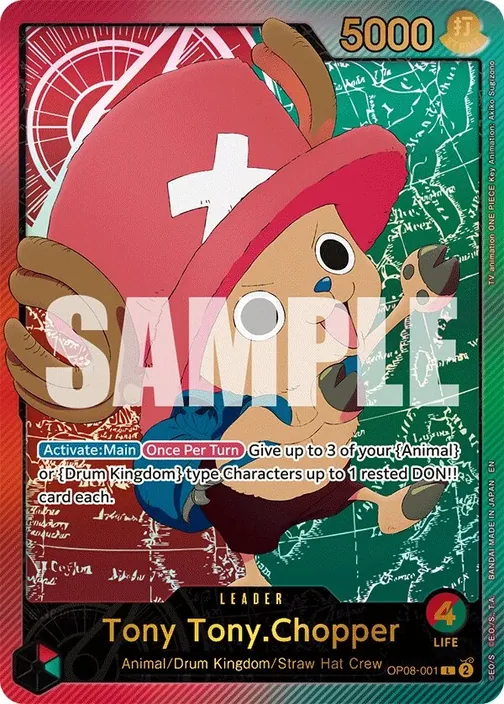 Carte One Piece anglaise OP08-001 Tony Tony.Chopper (version 3)
