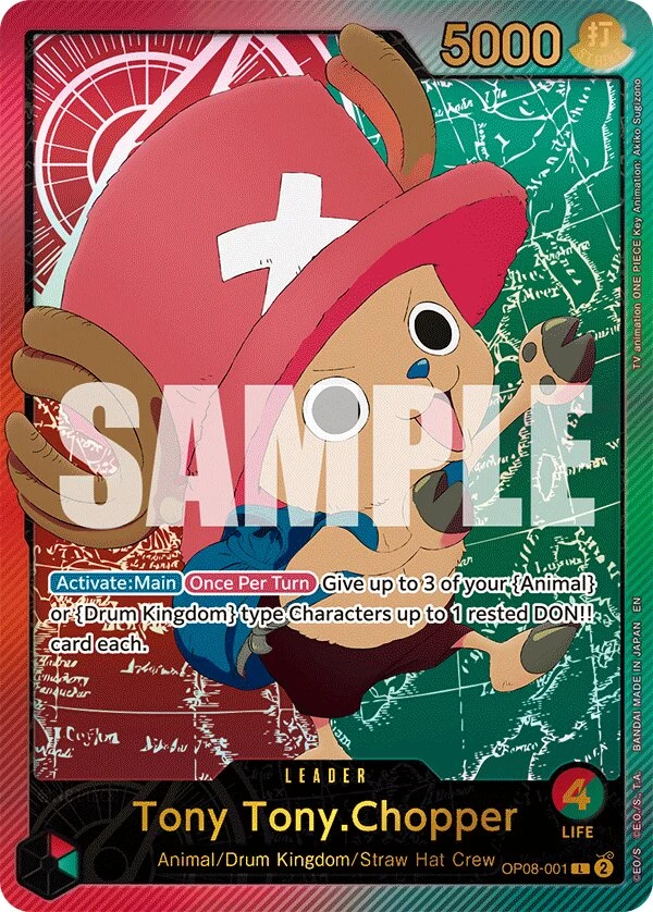 Carte One Piece anglaise Tony Tony.Chopper OP08-001 L