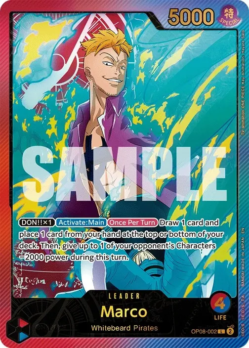 Carte One Piece anglaise OP08-002 Marco (version 3)