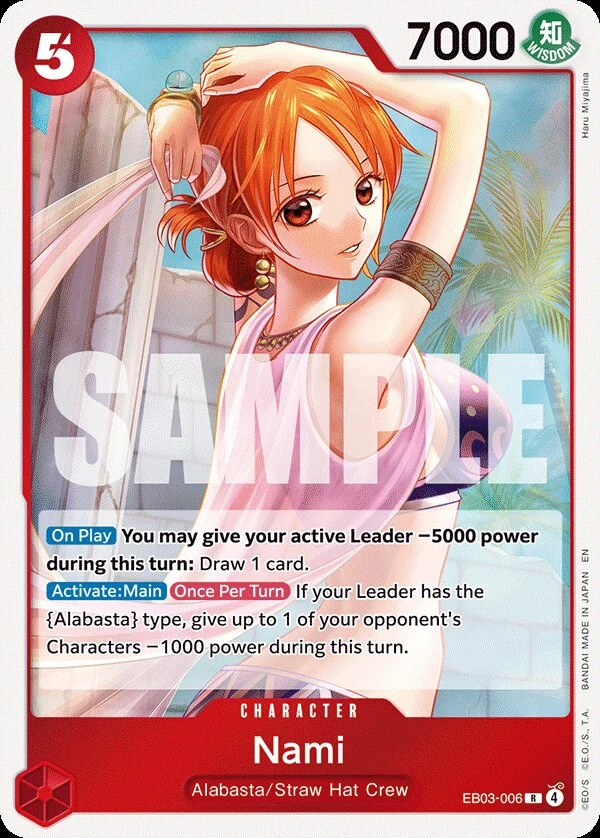 Carte One Piece anglaise Nami EB03-006 R