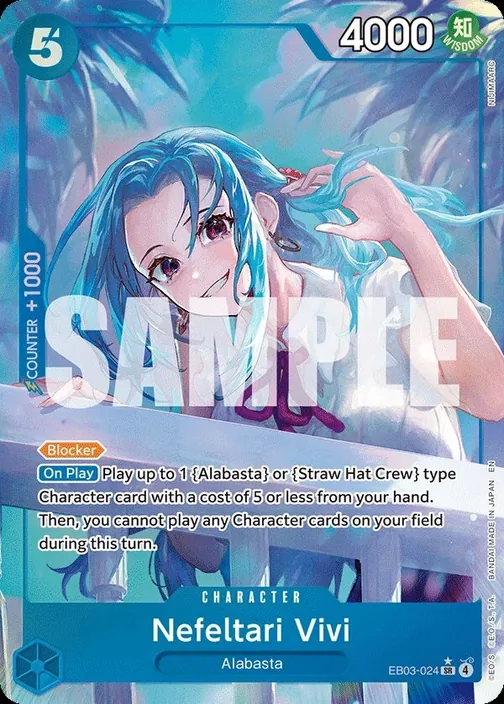 Carte One Piece anglaise EB03-024 Nefeltari Vivi (version 2)