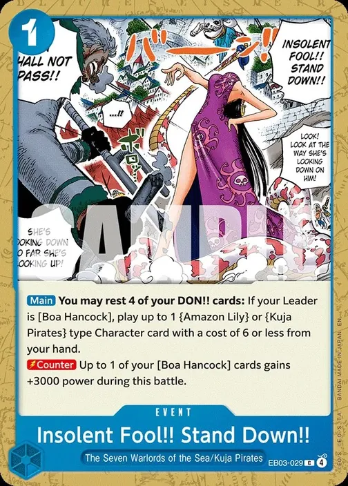 Carte One Piece anglaise EB03-029 Insolent Fool!! Stand Down!!