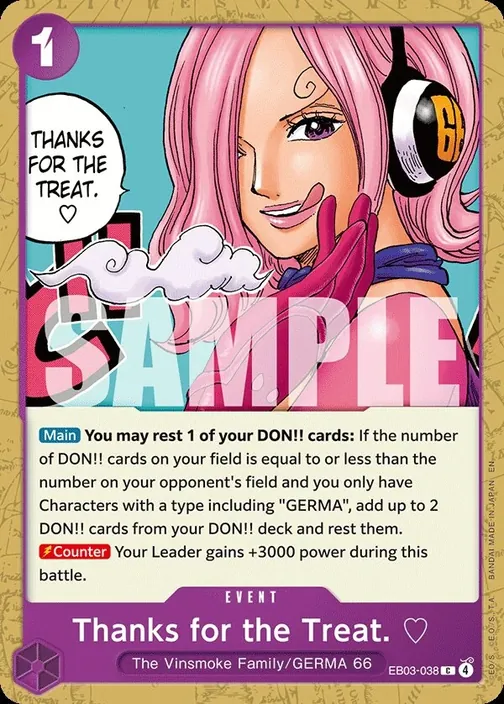 Carte One Piece anglaise EB03-038 Thanks for the Treat. ♡