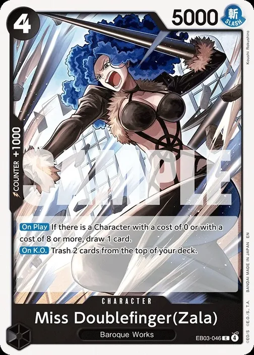 Carte One Piece anglaise EB03-046 Miss Doublefinger(Zala)