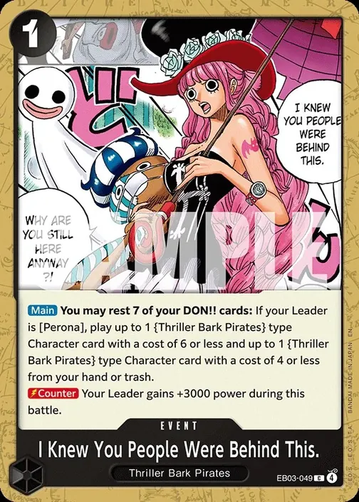 Carte One Piece anglaise EB03-049 I Knew You People Were Behind This.