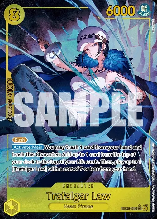 Carte One Piece anglaise EB03-062 Trafalgar Law (version 2)