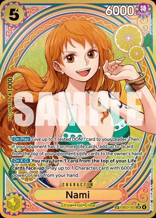 Carte One Piece anglaise EB03-053 Nami (version 3)