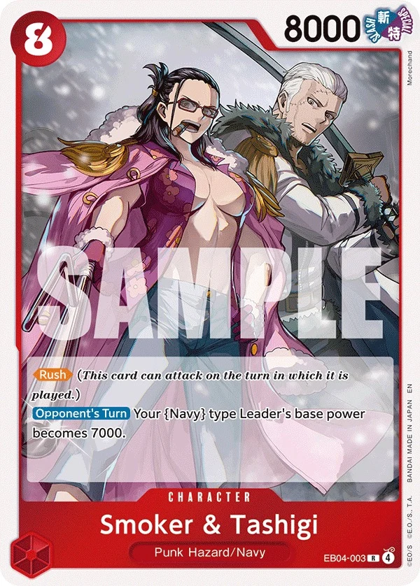 Carte One Piece anglaise Smoker & Tashigi EB04-003 R