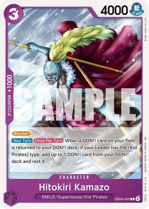 Carte One Piece anglaise EB04-035 Hitokiri Kamazo