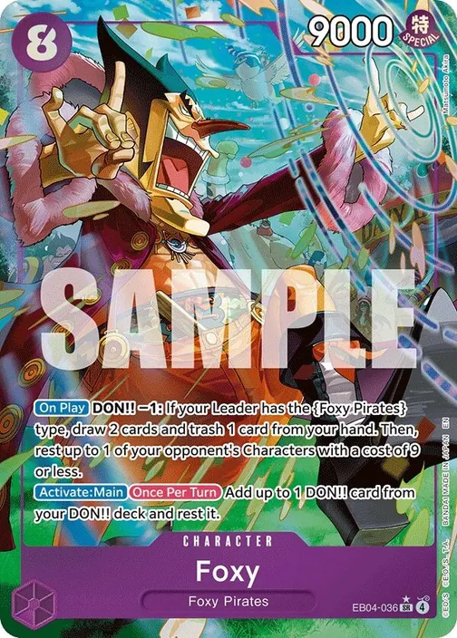 Carte One Piece anglaise EB04-036 Foxy (version 2)