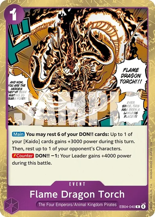 Carte One Piece anglaise EB04-040 Flame Dragon Torch