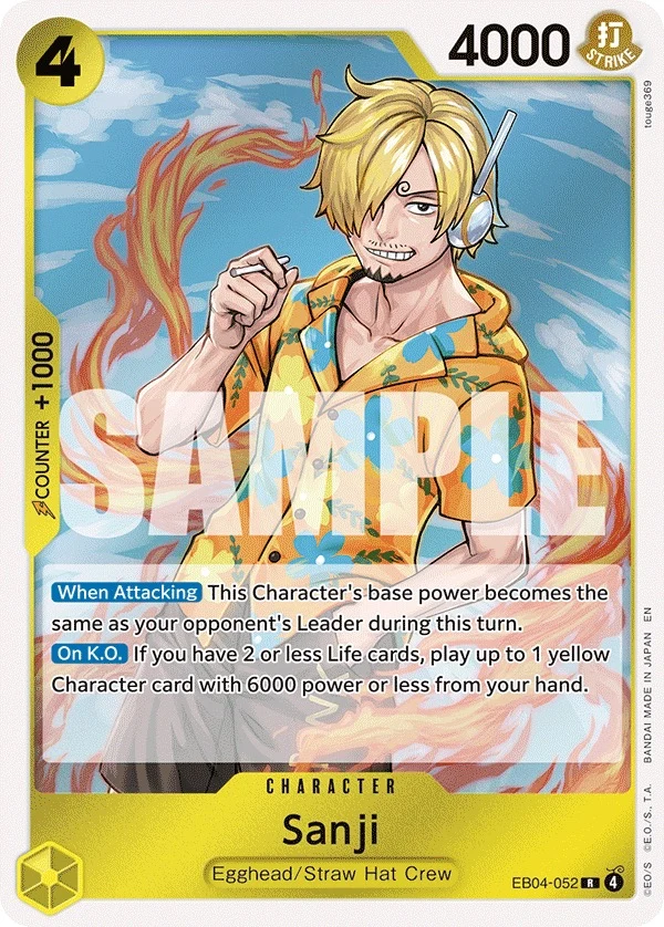 Carte One Piece anglaise Sanji EB04-052 R