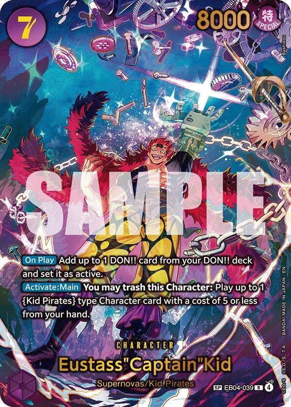 Carte One Piece anglaise Eustass"Captain"Kid EB04-039 SP