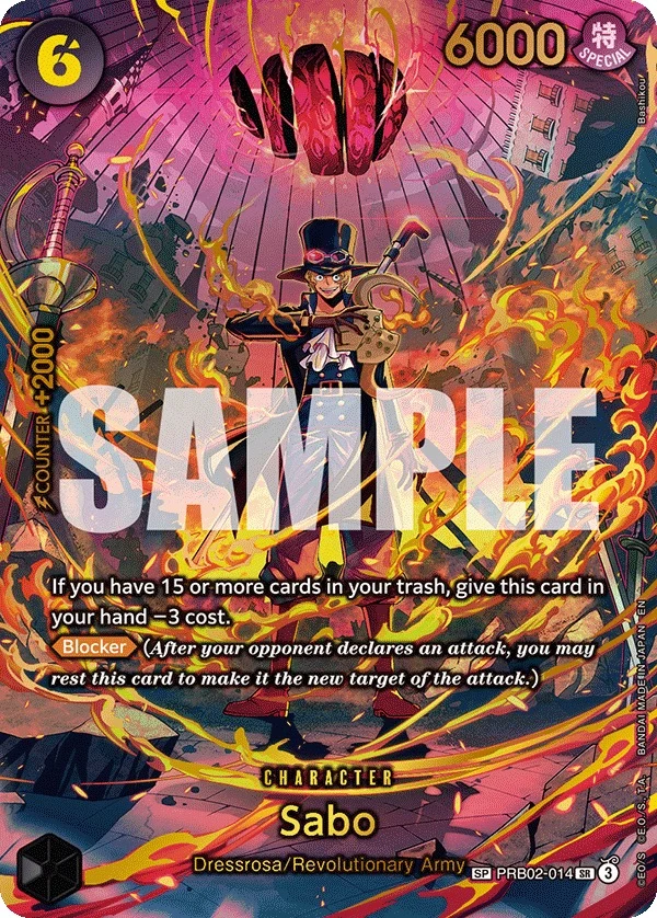 Carte One Piece anglaise Sabo PRB02-014 SP