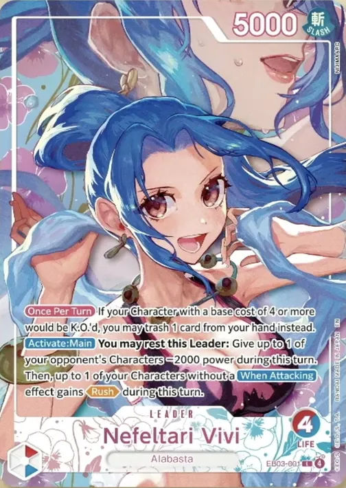 Carte One Piece anglaise EB03-001 Nefeltari Vivi