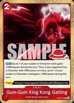 Carte One Piece anglaise OP06-018 Gum-Gum King Kong Gatling (version 2)