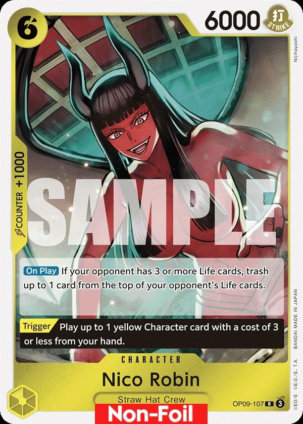 Carte One Piece anglaise Nico Robin OP09-107 R