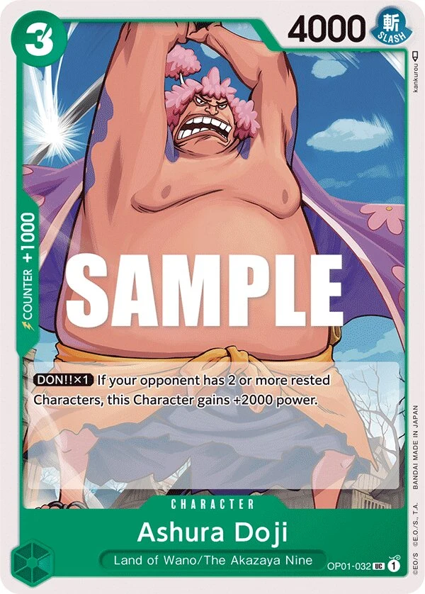Carte One Piece anglaise Ashura Doji OP01-032 UC