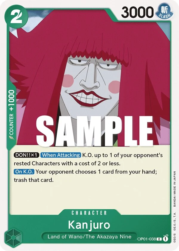 Carte One Piece anglaise Kanjuro OP01-038 C