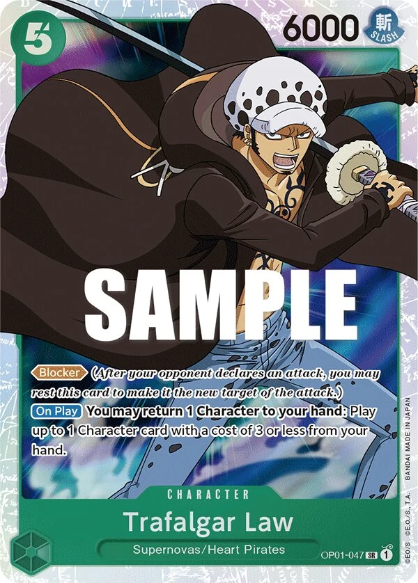 Carte One Piece anglaise Trafalgar Law OP01-047 SR
