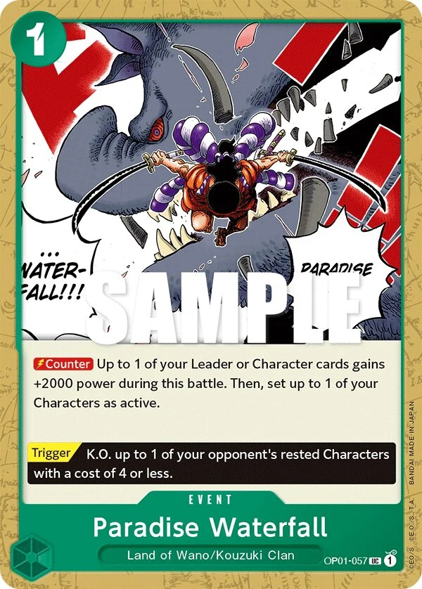 Carte One Piece anglaise Paradise Waterfall OP01-057 UC