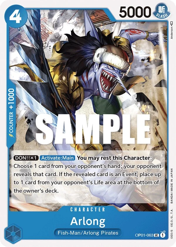 Carte One Piece anglaise Arlong OP01-063 UC
