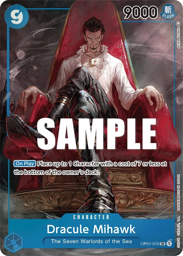 Carte One Piece anglaise Dracule Mihawk OP01-070 SR