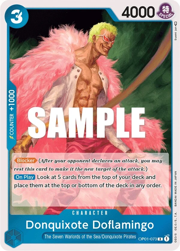 Carte One Piece anglaise Donquixote Doflamingo OP01-073 R
