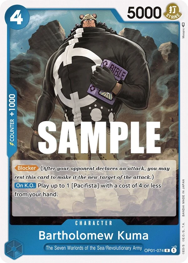 Carte One Piece anglaise Bartholomew Kuma OP01-074 R