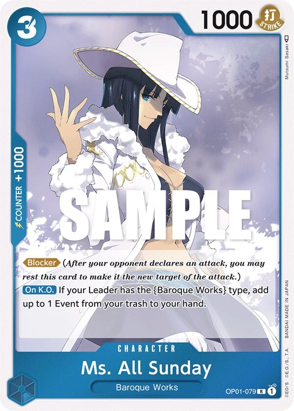 Carte One Piece anglaise Ms. All Sunday OP01-079 R