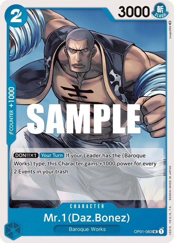 Carte One Piece anglaise Mr.1(Daz.Bonez) OP01-083 UC