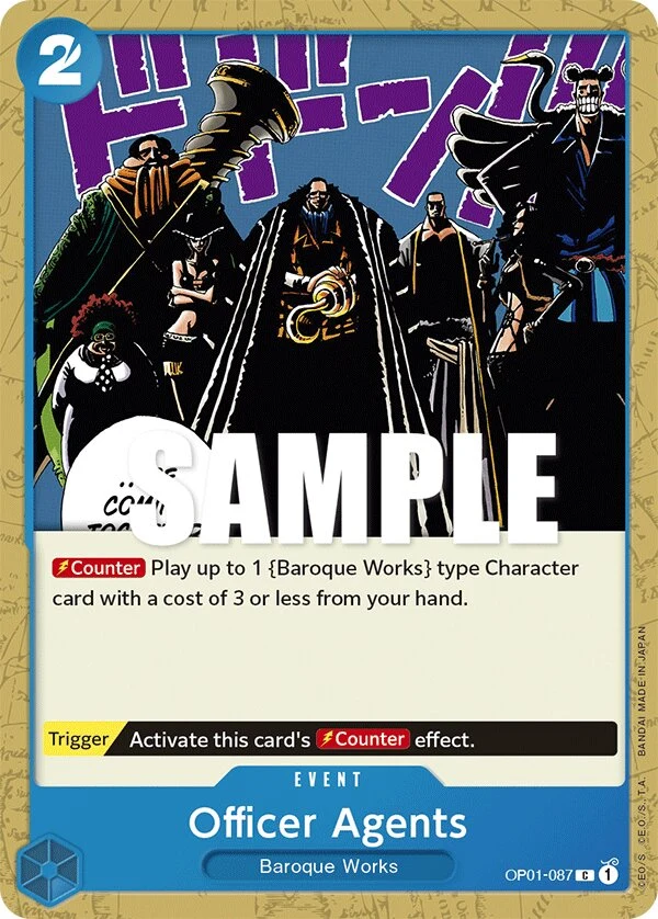 Carte One Piece anglaise Officer Agents OP01-087 C