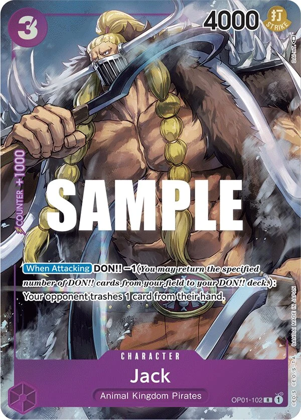 Carte One Piece anglaise Jack OP01-102 R