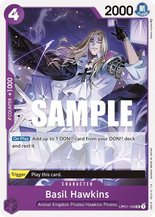 Carte One Piece anglaise Basil Hawkins OP01-106 UC