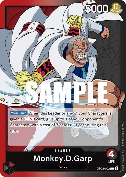 Carte One Piece anglaise OP02-002 Monkey.D.Garp
