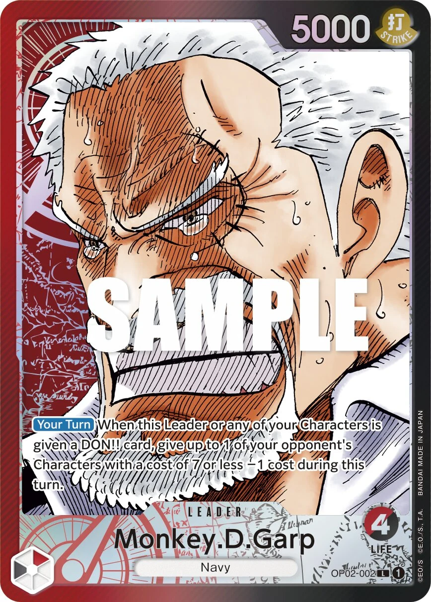 Carte One Piece anglaise Monkey.D.Garp OP02-002 L