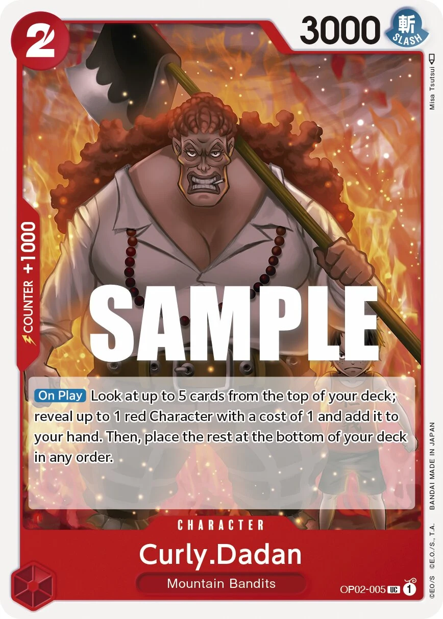 Carte One Piece anglaise Curly.Dadan OP02-005 UC