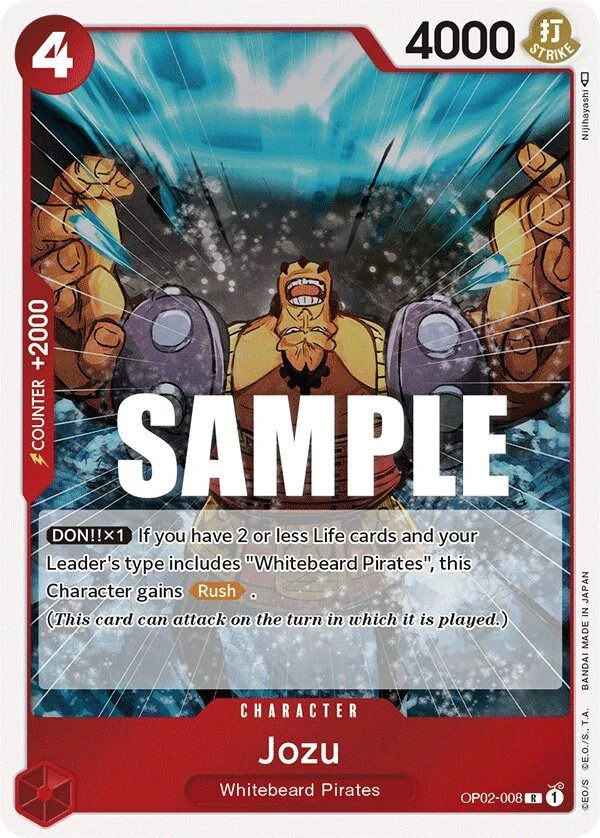 Carte One Piece anglaise Jozu OP02-008 R