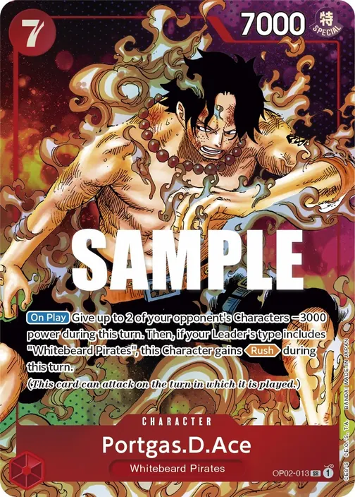 Carte One Piece anglaise OP02-013 Portgas.D.Ace (version 2)