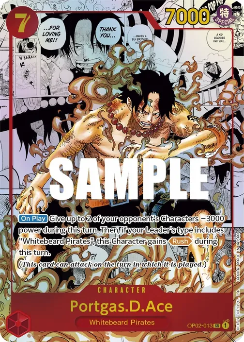 Carte One Piece anglaise OP02-013 Portgas.D.Ace (version 3)