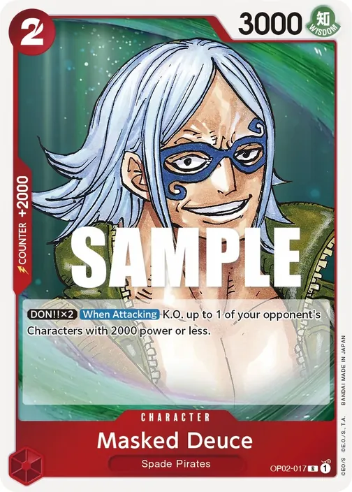 Carte One Piece anglaise OP02-017 Masked Deuce