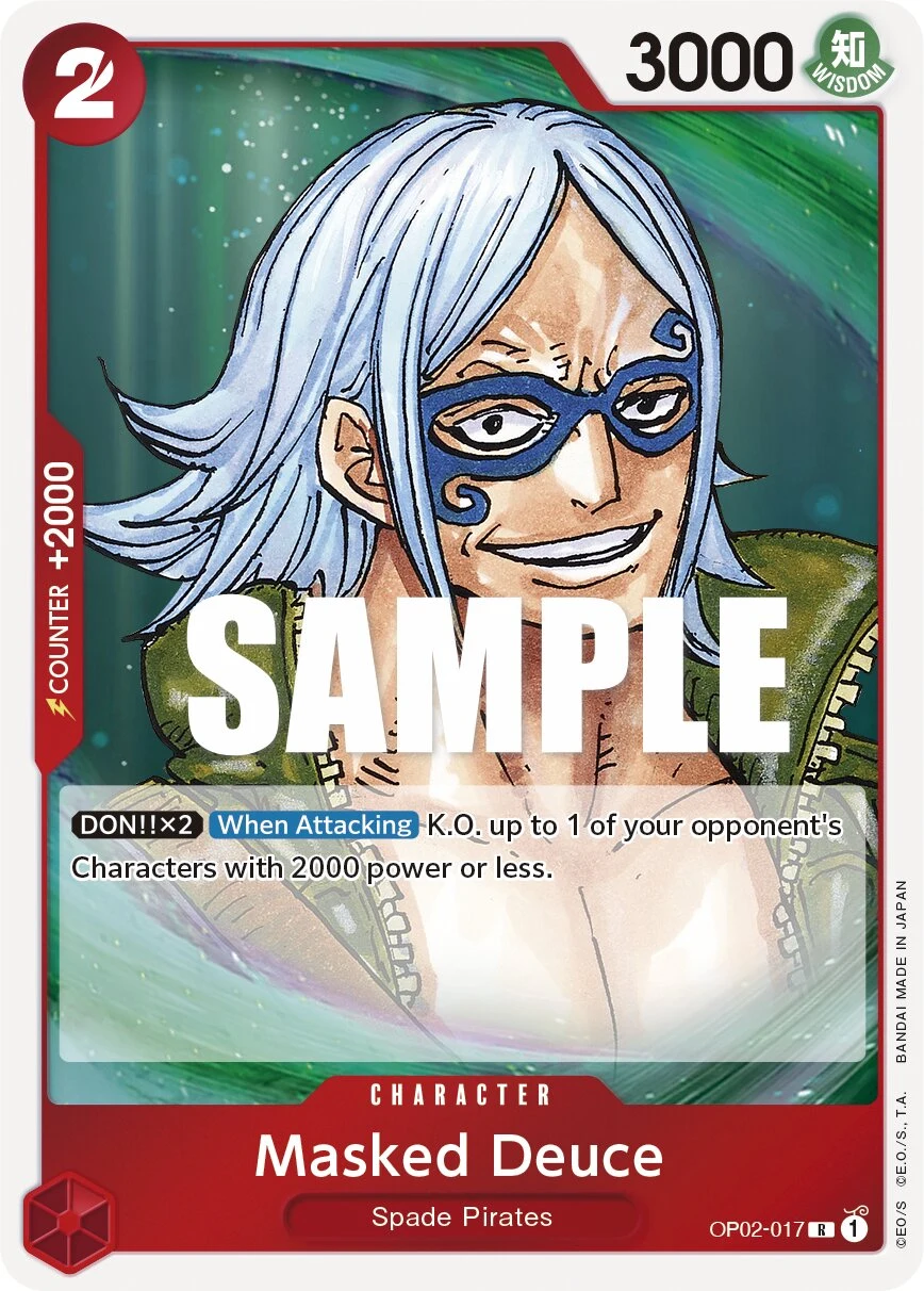 Carte One Piece anglaise Masked Deuce OP02-017 R