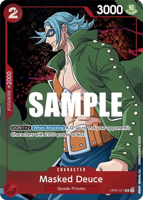 Carte One Piece anglaise OP02-017 Masked Deuce (version 2)