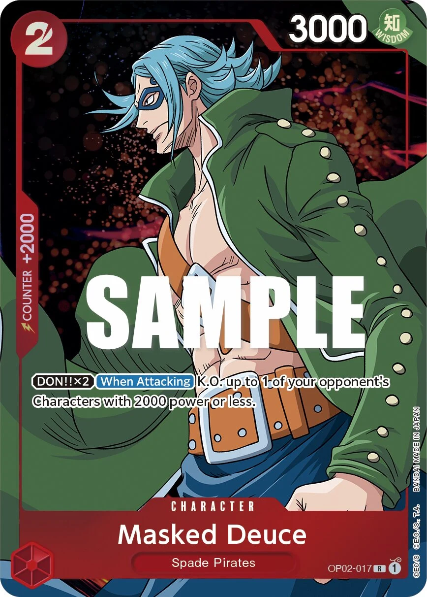 Carte One Piece anglaise Masked Deuce OP02-017 R