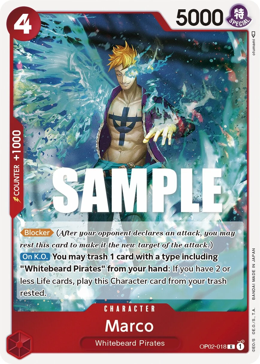 Carte One Piece anglaise Marco OP02-018 R