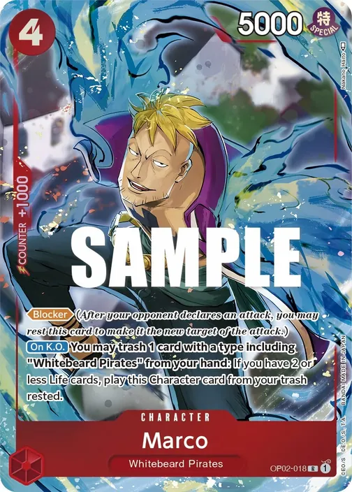 Carte One Piece anglaise OP02-018 Marco (version 2)